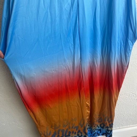 La Mode Woman Blue&Ginger Ombre Leopard Maxi Dress, Size XL - Picture 5 of 6